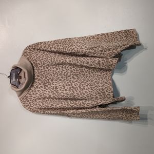 American Eagle Outfitters Leopard Print Cowl Neck Sweater